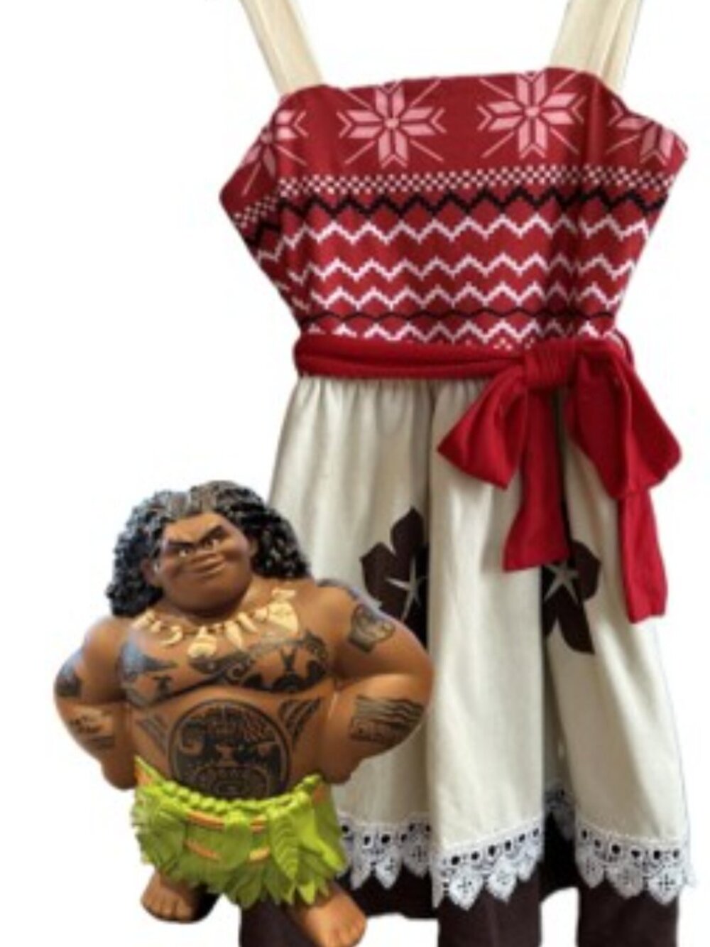 2 Items Moana Dress Girl's Size 8 EU 130 Lilytots PLUS Disney Brand Maui Doll